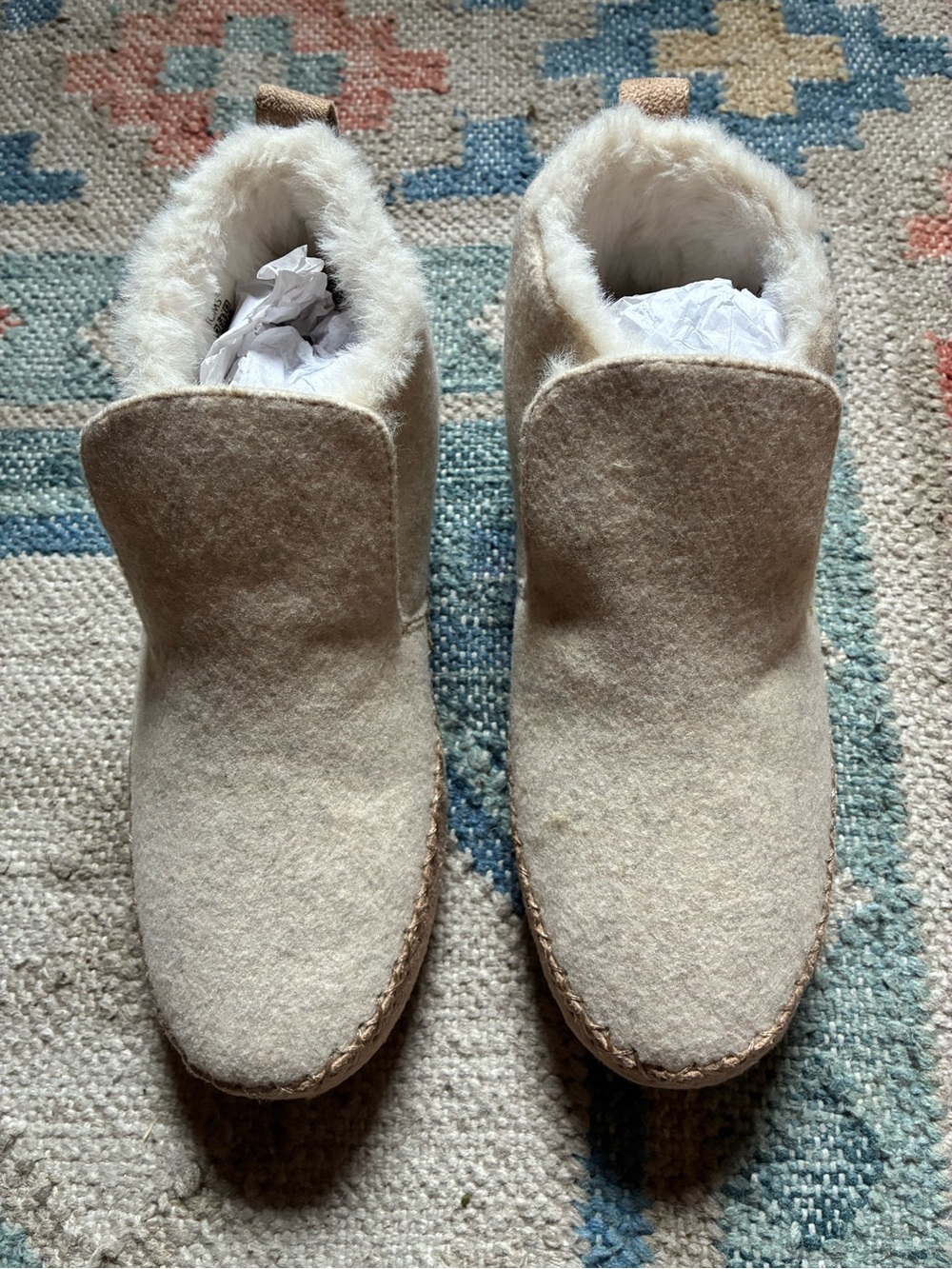 TOMS Textile Slippers with Faux Fur
